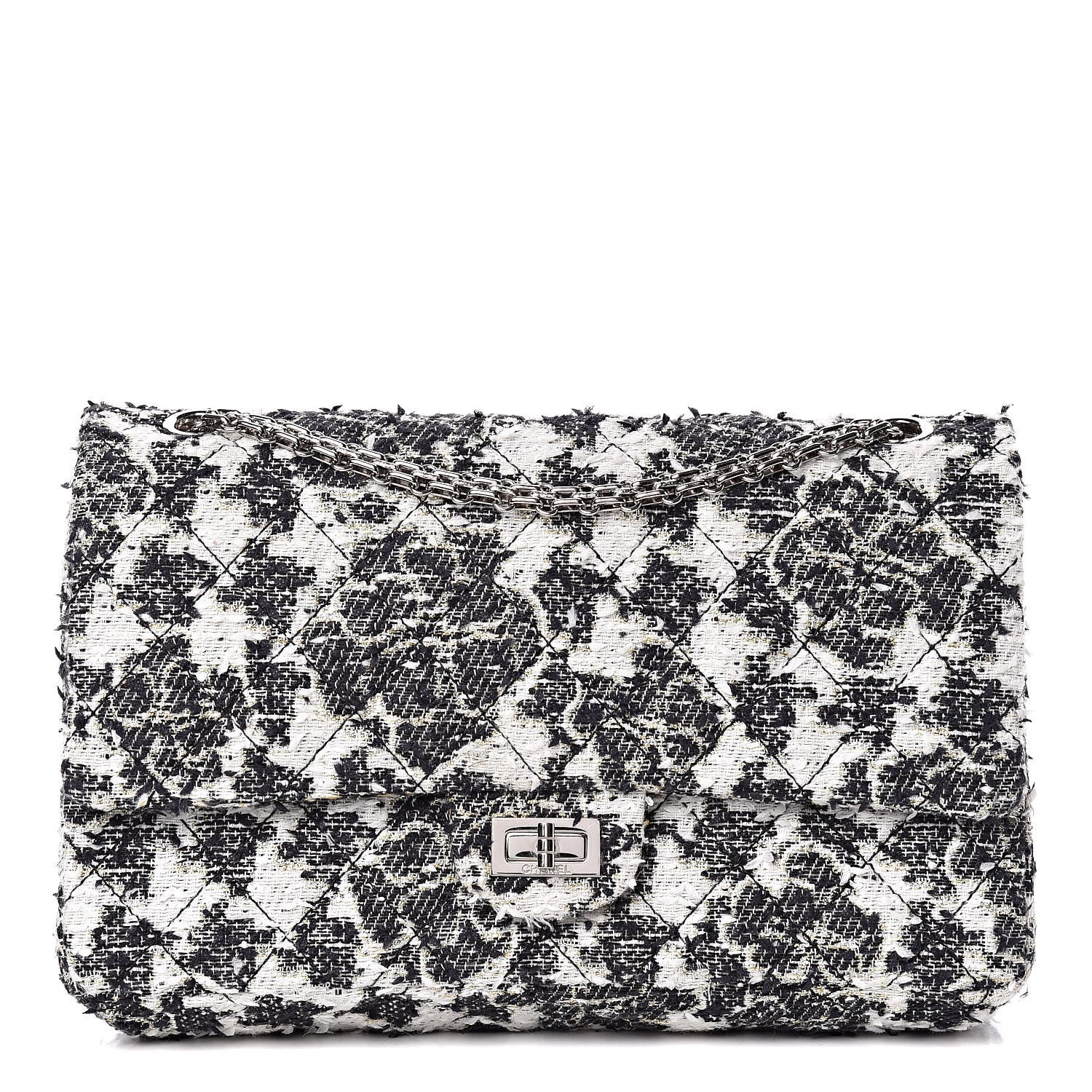 Chanel Tweed Camellia Quilted 2.55 Reissue 226 Flap Ecru 1 of 10