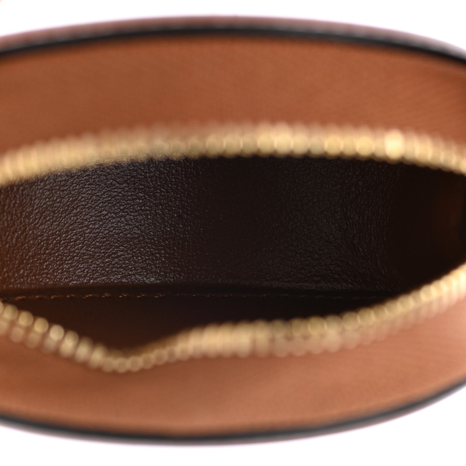Celine Smooth Lambskin Small Triomphe Oval Coin Purse Tan 3 of 6