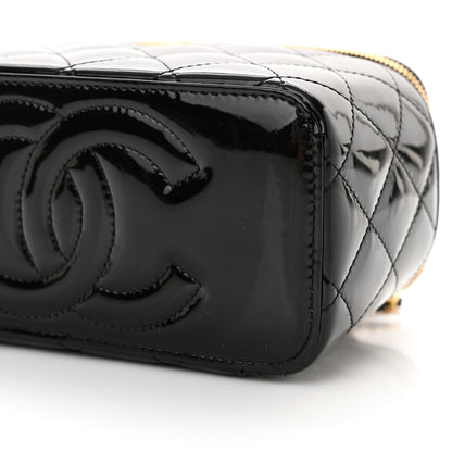 Chanel atent Enamel Quilted Small Coco Hearts Vanity Case With Chain Black 10 of 11