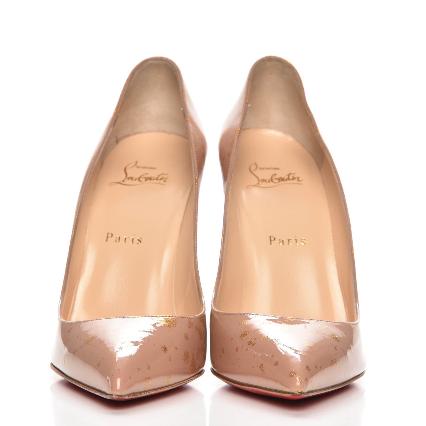 Patent Pollock Pigalle Follies 100 Pumps 38 Nude Gold