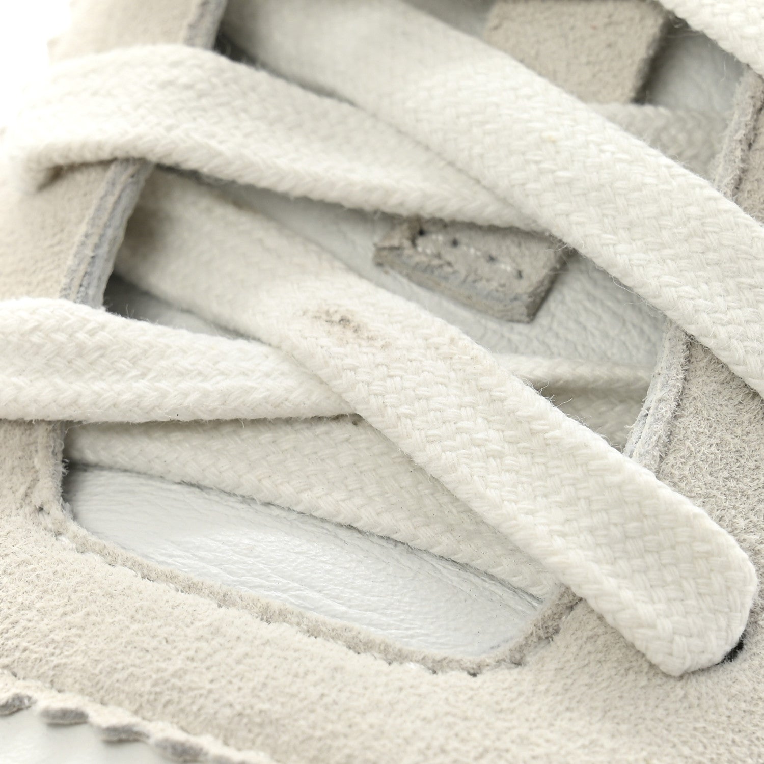 Hermes Goatskin Suede Goatskin Bouncing Sneakers 36.5 White Black 10 of 13