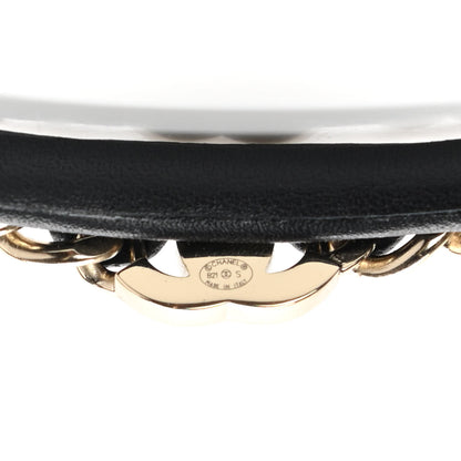 Chanel Metal Lambskin CC Turnlock Chain Headband Gold Black 4 of 4