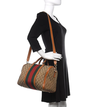 Gucci Monogram Vintage Web Medium Boston Tobacco 2 of 18