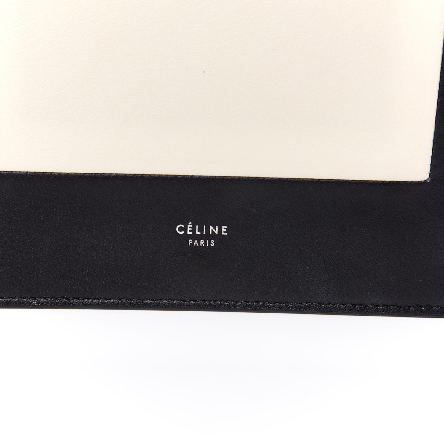 Celine Smooth Lambskin Frame Evening Chain Clutch Black White 13 of 13