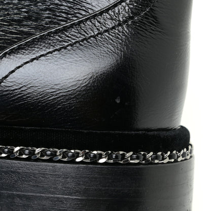 Chanel Crackled Calfskin Velvet Pearl Combat Short Boots 39 Black 19 of 19