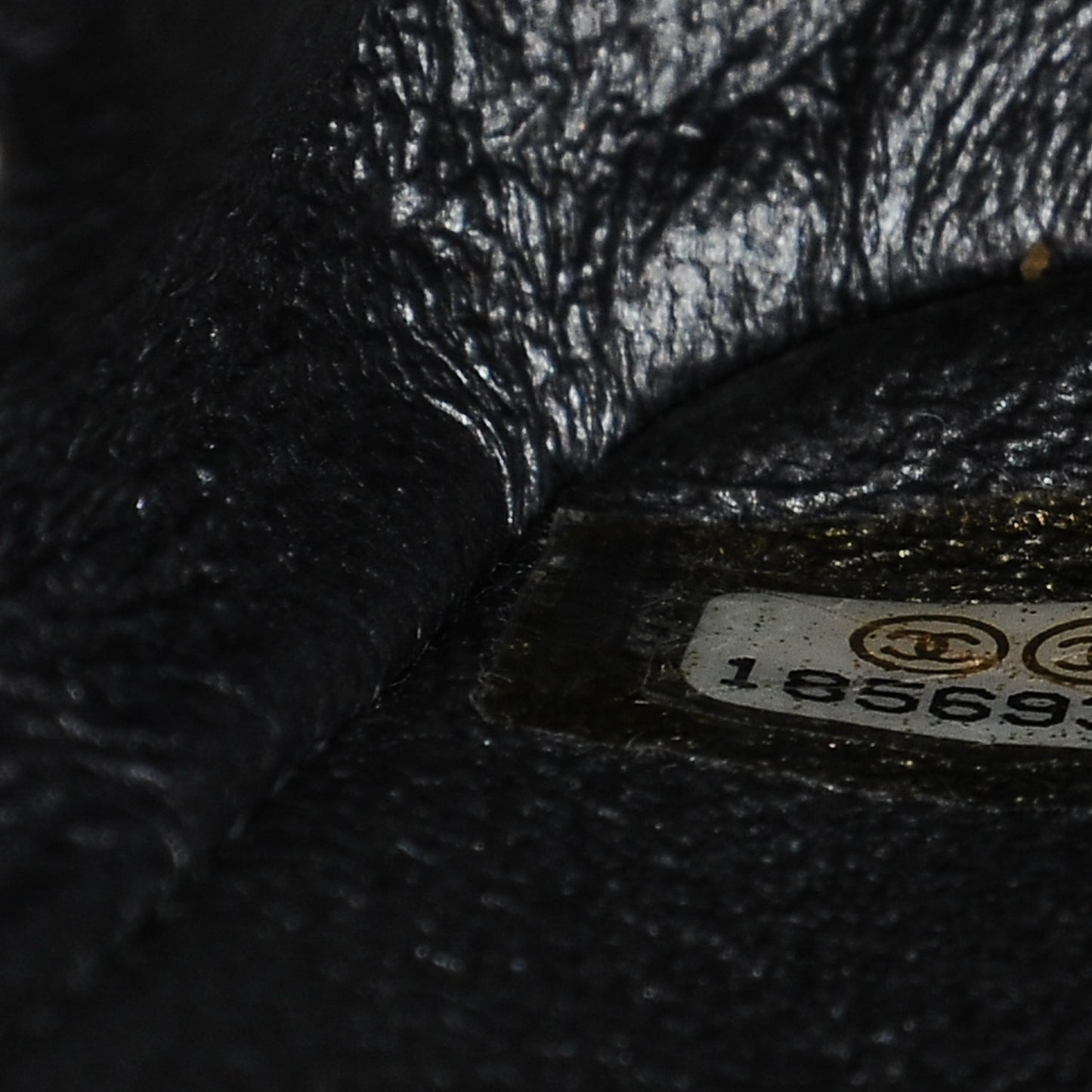 Metallic Calfskin Quilted Mini Rectangular Flap Charcoal Grey