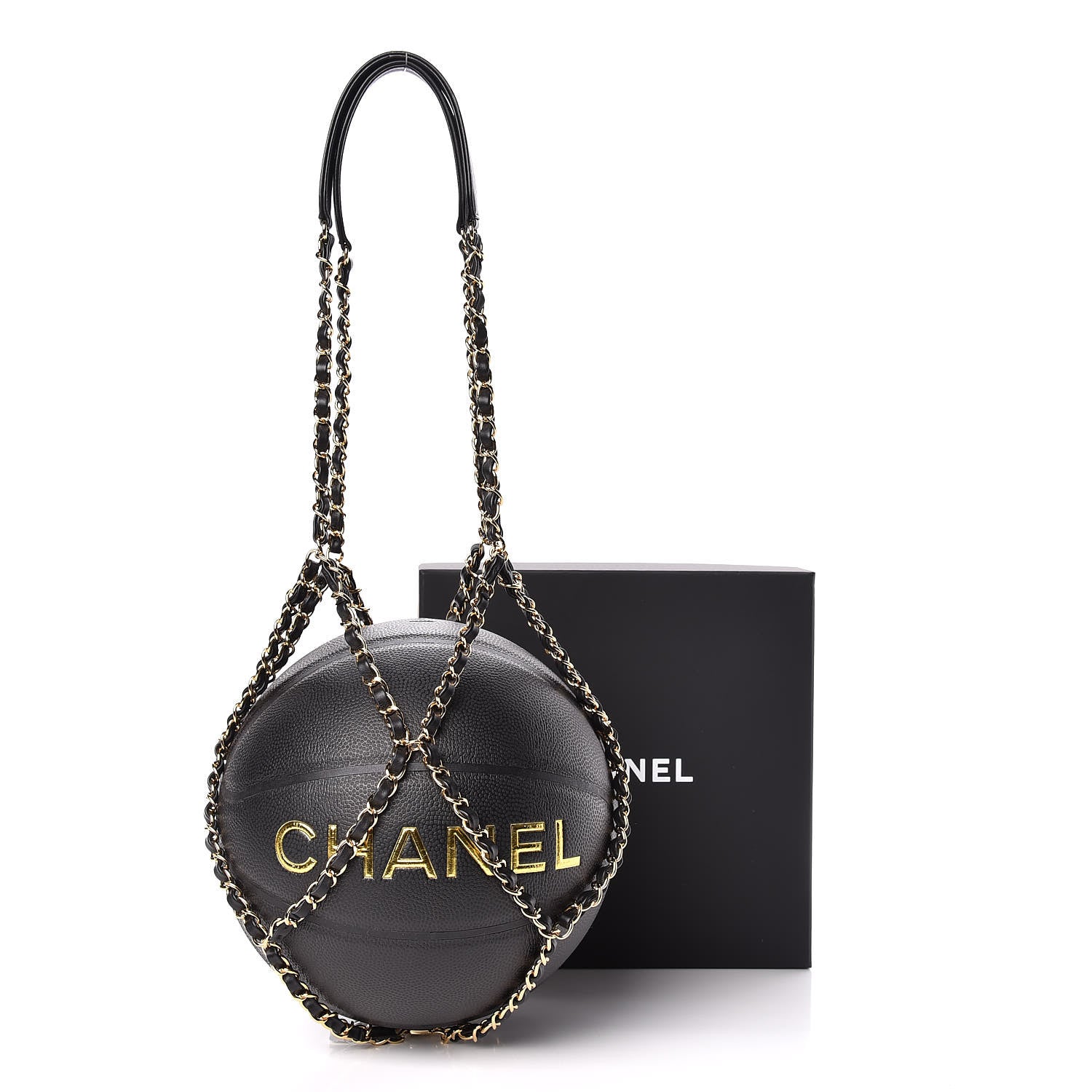 Chanel Lambskin Chain Net and Basketball Black Dark Gold 10 of 10