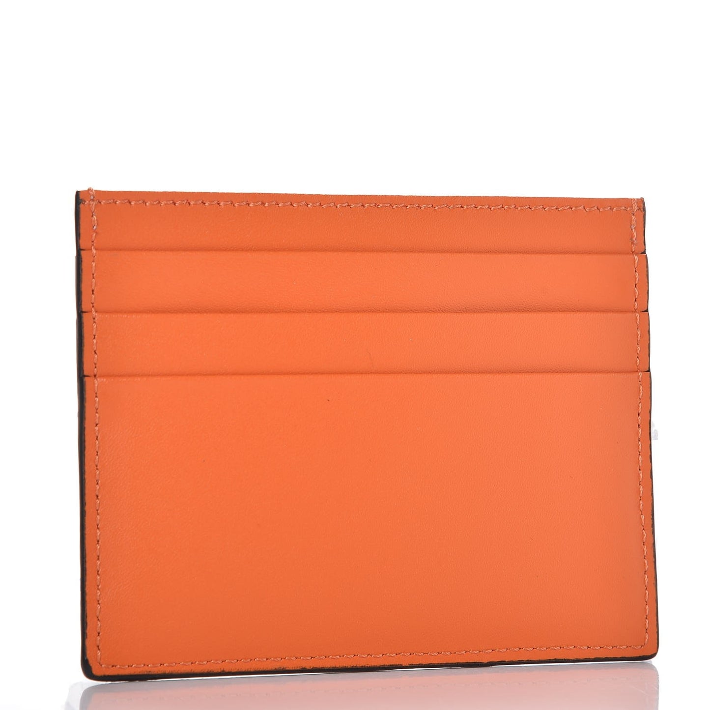 Vitello Liberty Studded Bi-Color Card Holder Camelia Papaya