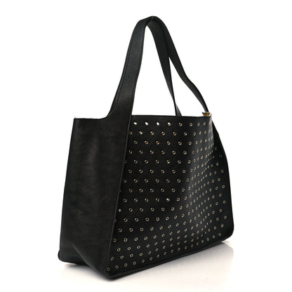 Stella McCartney Eco Alter Nappa Studded Eyelet East West Perforated Tote Black 3 of 10