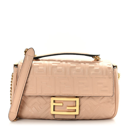 Fendi Nappa Small FF Embossed Midi Chain Baguette Light Rose 1 of 8