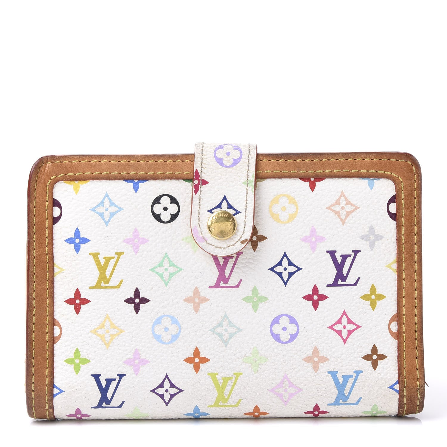 Louis Vuitton Monogram Multicolor French Purse Wallet White 1 of 9