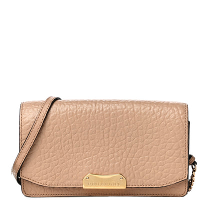 Burberry Signature Grain Small Madison Chain Clutch Pale Apricot 1 of 12