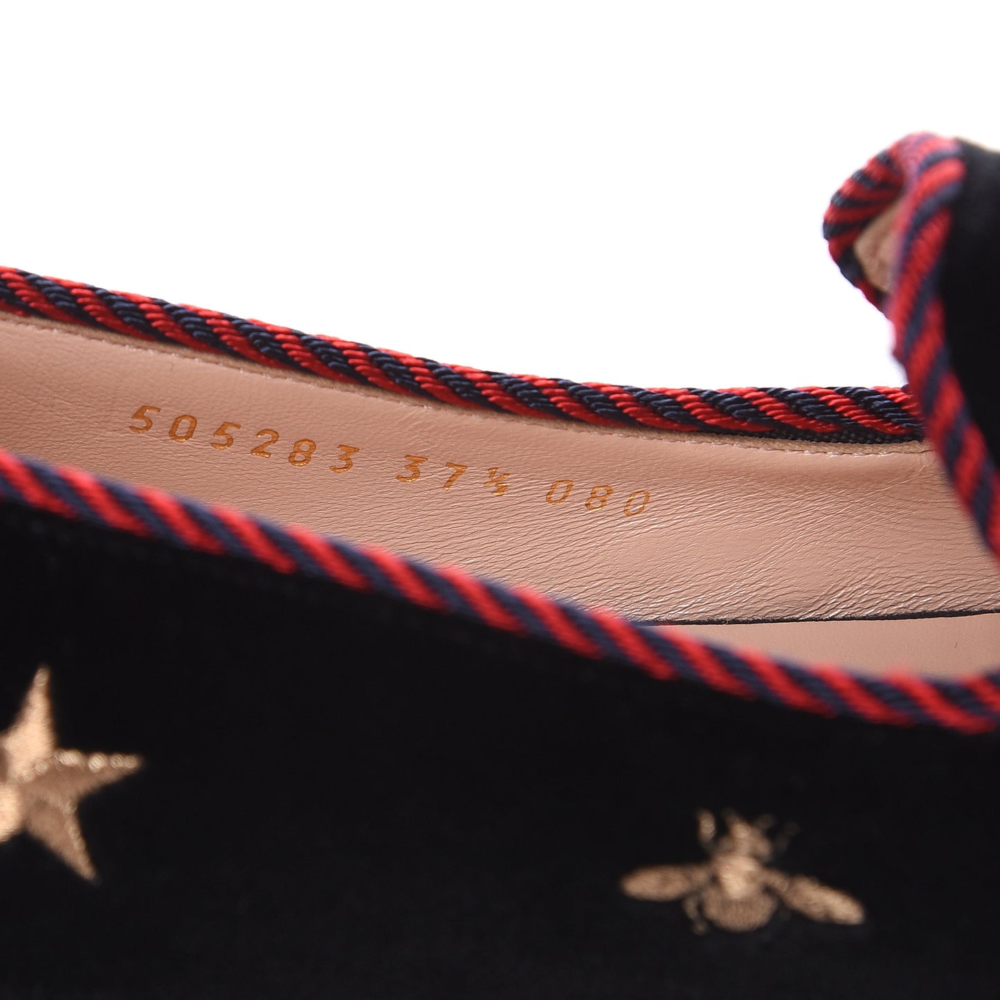 Velvet Bee Star Embroidered Sylvie Bow Loafers 37.5 Black