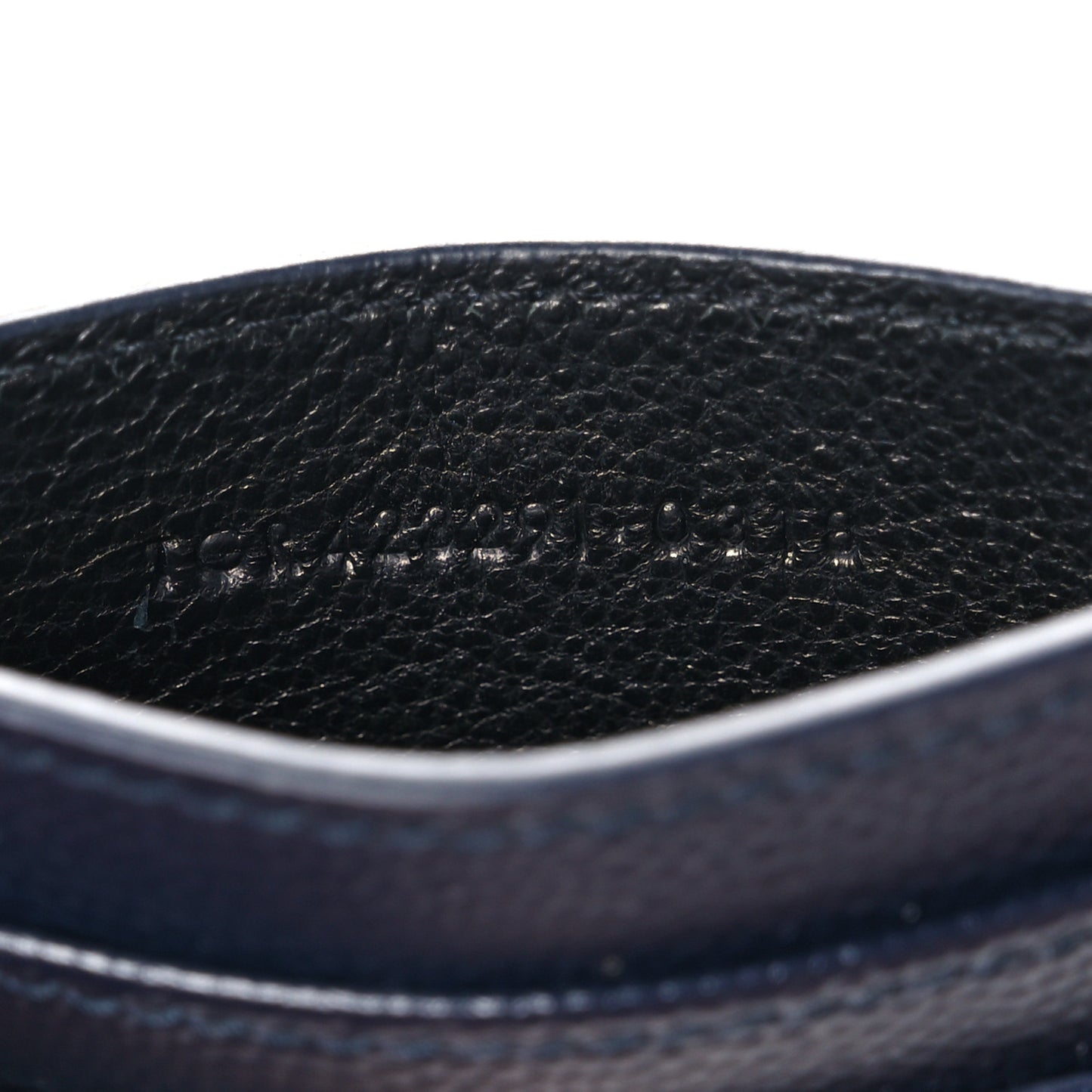 Grain De Poudre Matelasse Monogram Chevron Credit Card Case Deep Marine