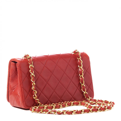 Chanel Lambskin Quilted Mini Flap Red 2 of 9