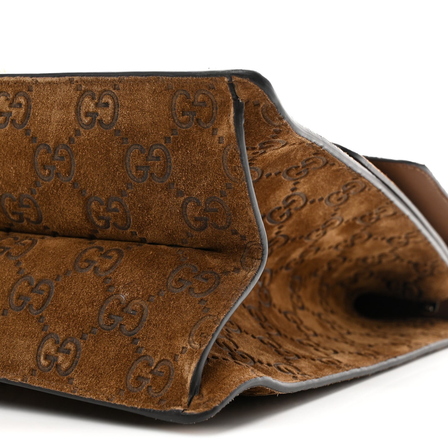 Suede GG Debossed Large Dionysus Shoulder Bag Brown
