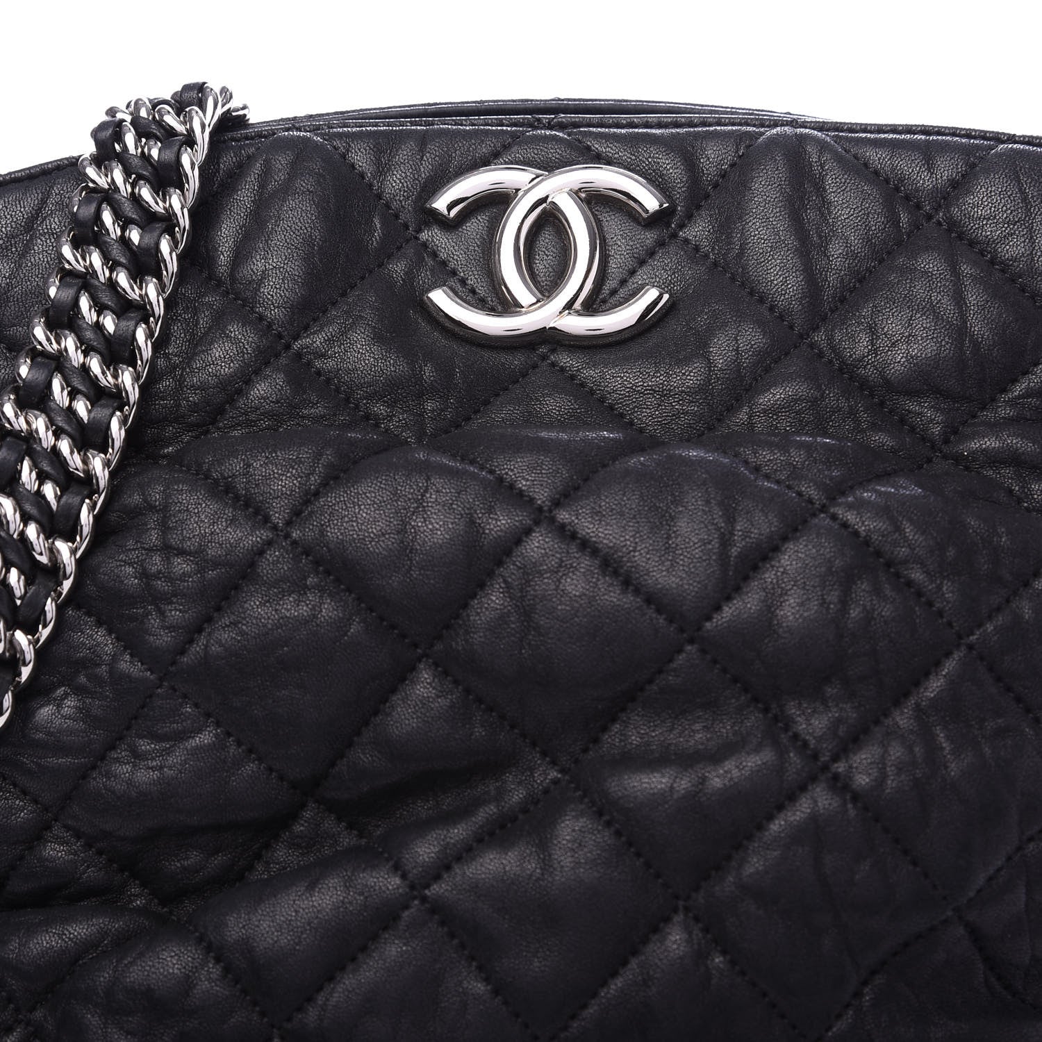 Chanel Washed Lambskin Chain Around Hobo Black 10 of 10
