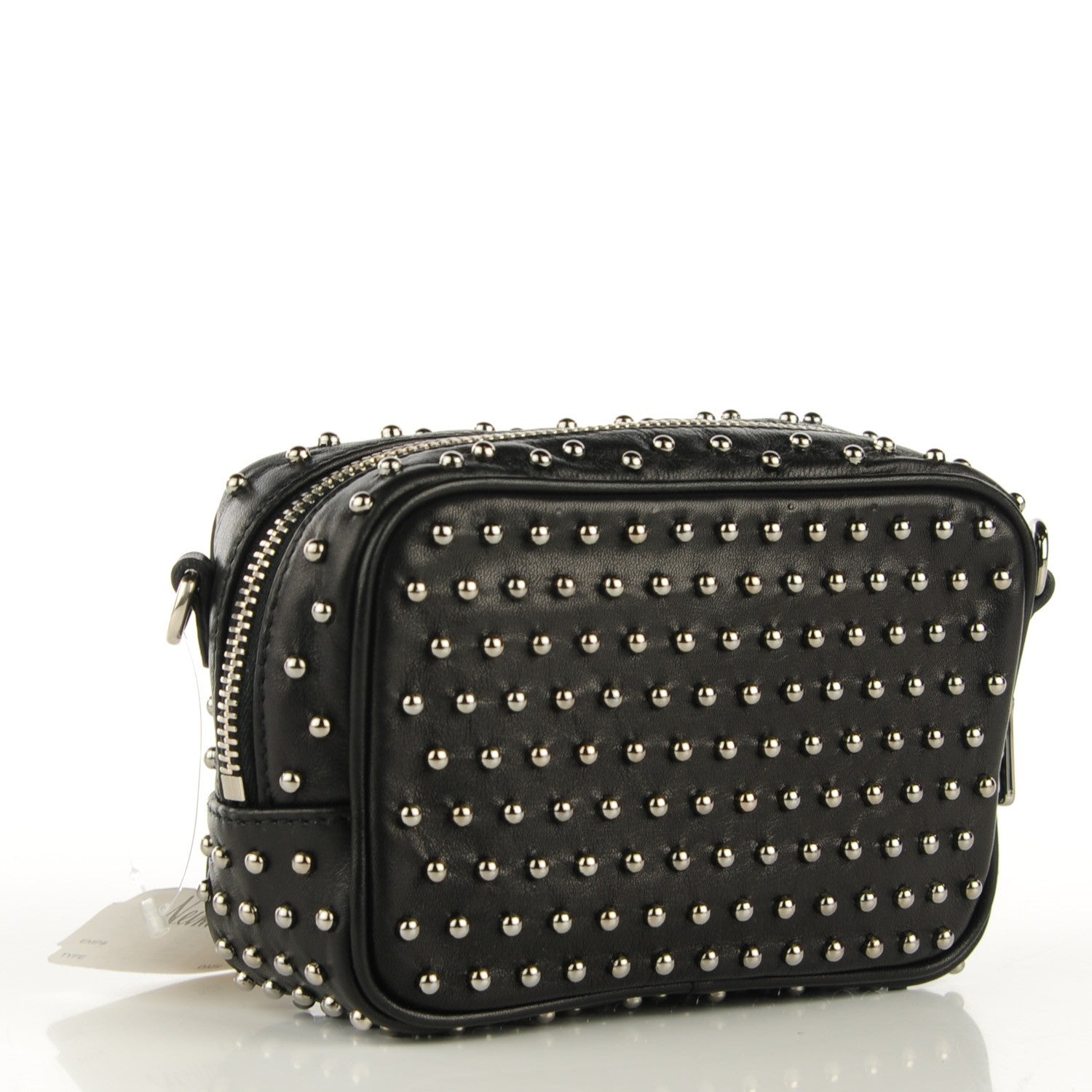 Prada Calfskin Studded Crossbody Bag Nero Black 3 of 10