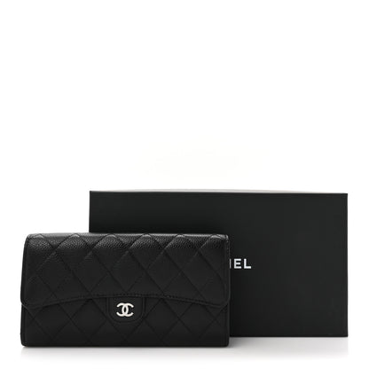 Chanel Caviar Quilted Large Gusset Flap Wallet Black 9 of 9