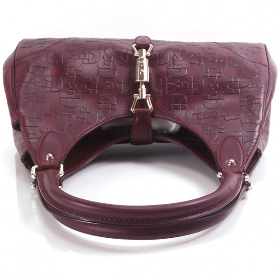 Gucci Leather Embossed Glam Bardot Tote 5 of 8