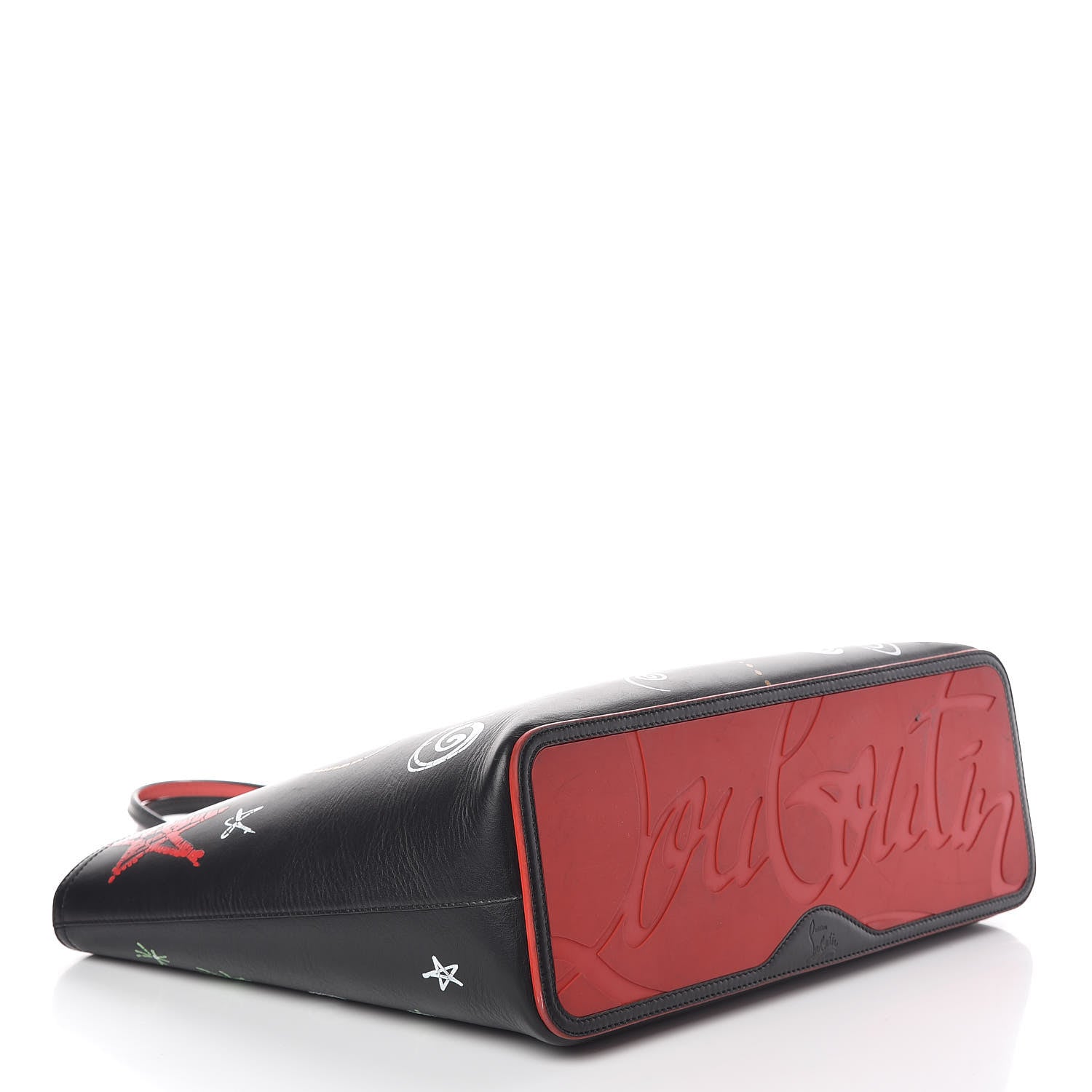 Christian Louboutin Calfskin Loubitag Spikes East West Cabata Tote Black 4 of 9