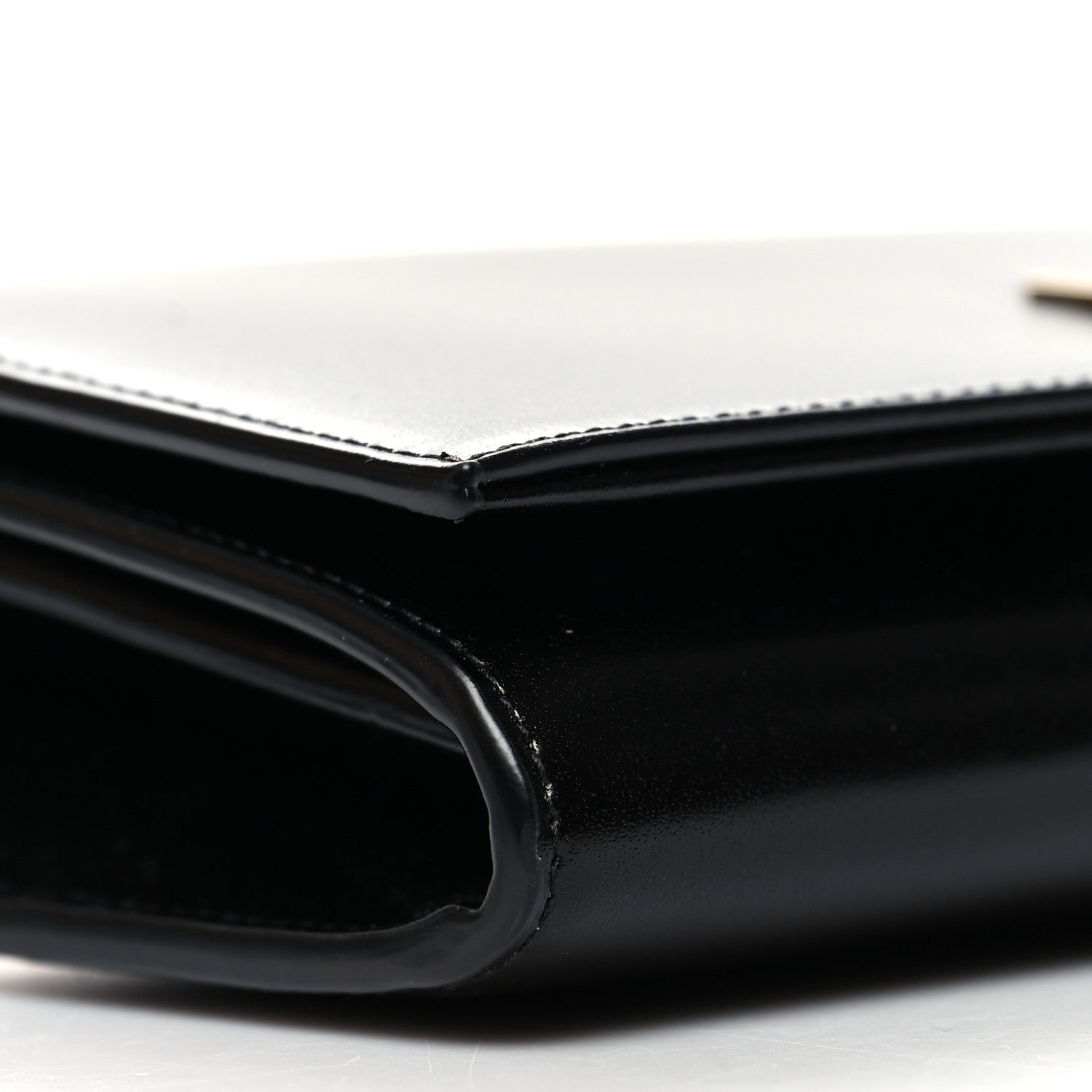 Saint Laurent Glossy Calfskin Monogram Chain Wallet Black 9 of 10
