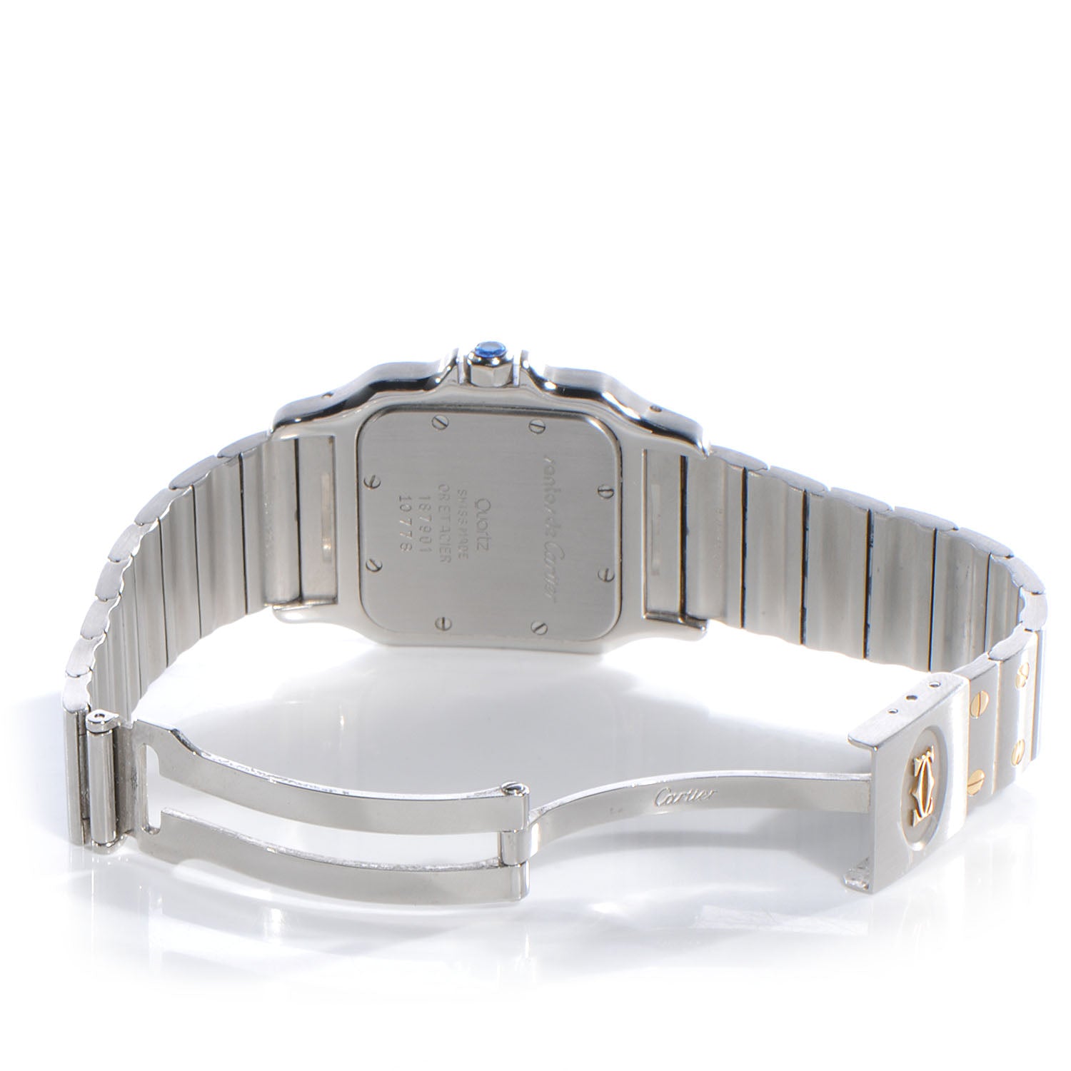 Cartier Stainless Steel 18K Yellow Gold 29mm Santos De Galbee Quartz Watch 5 of 7