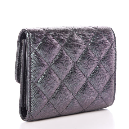 Chanel Iridescent Caviar Quilted Wallet Black 3 of 9