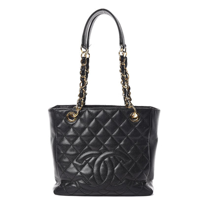 Chanel Caviar Quilted Petit Shopping Tote PST Black 1 of 10