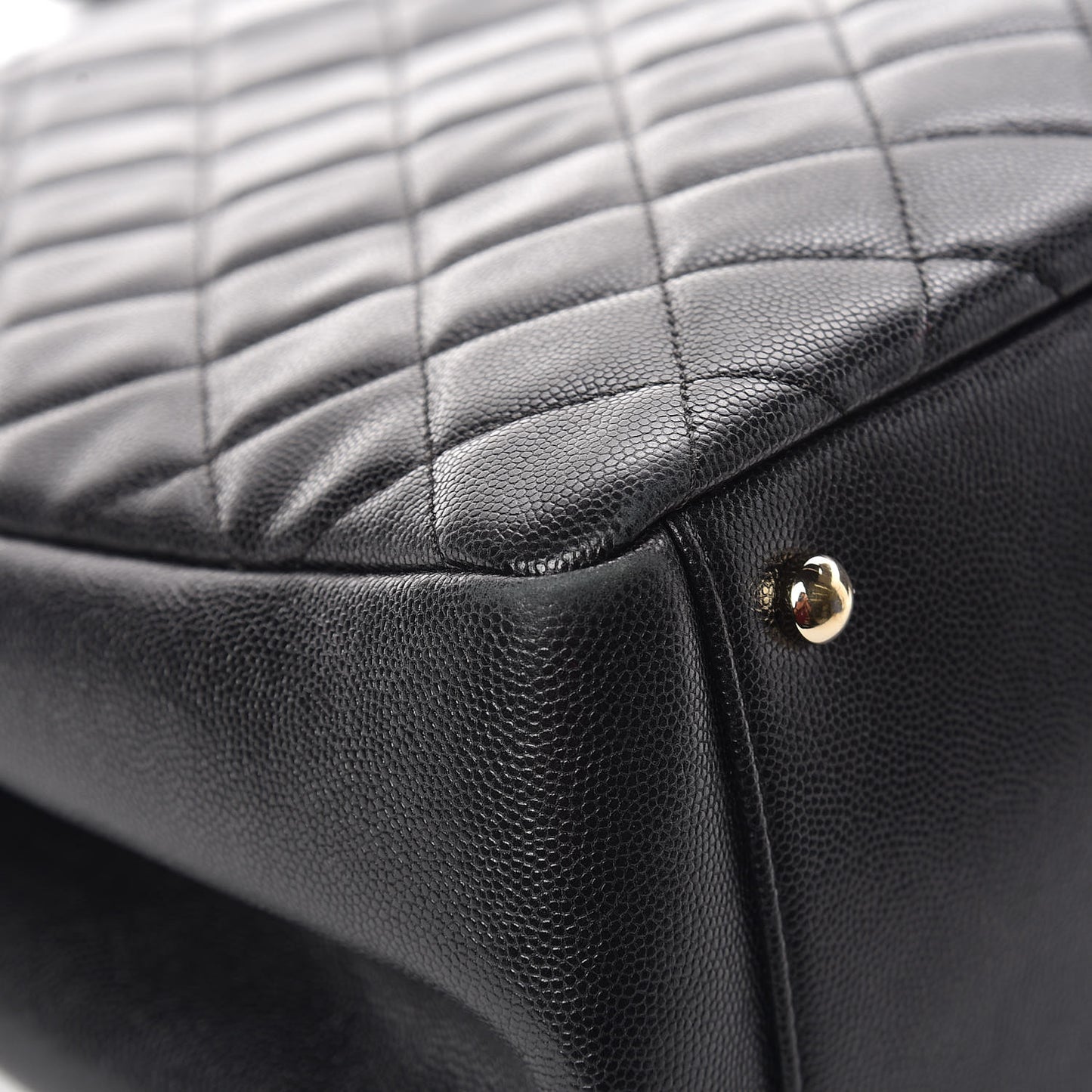 Caviar Quilted Large Business Affinity Shopping Bag Black