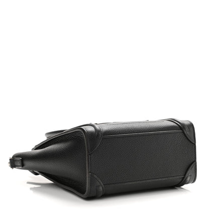 Celine Drummed Calfskin Nano Luggage Black 4 of 12