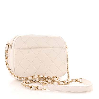 Chanel Calfskin Quilted Enchained Camera Case Bag White 3 of 15
