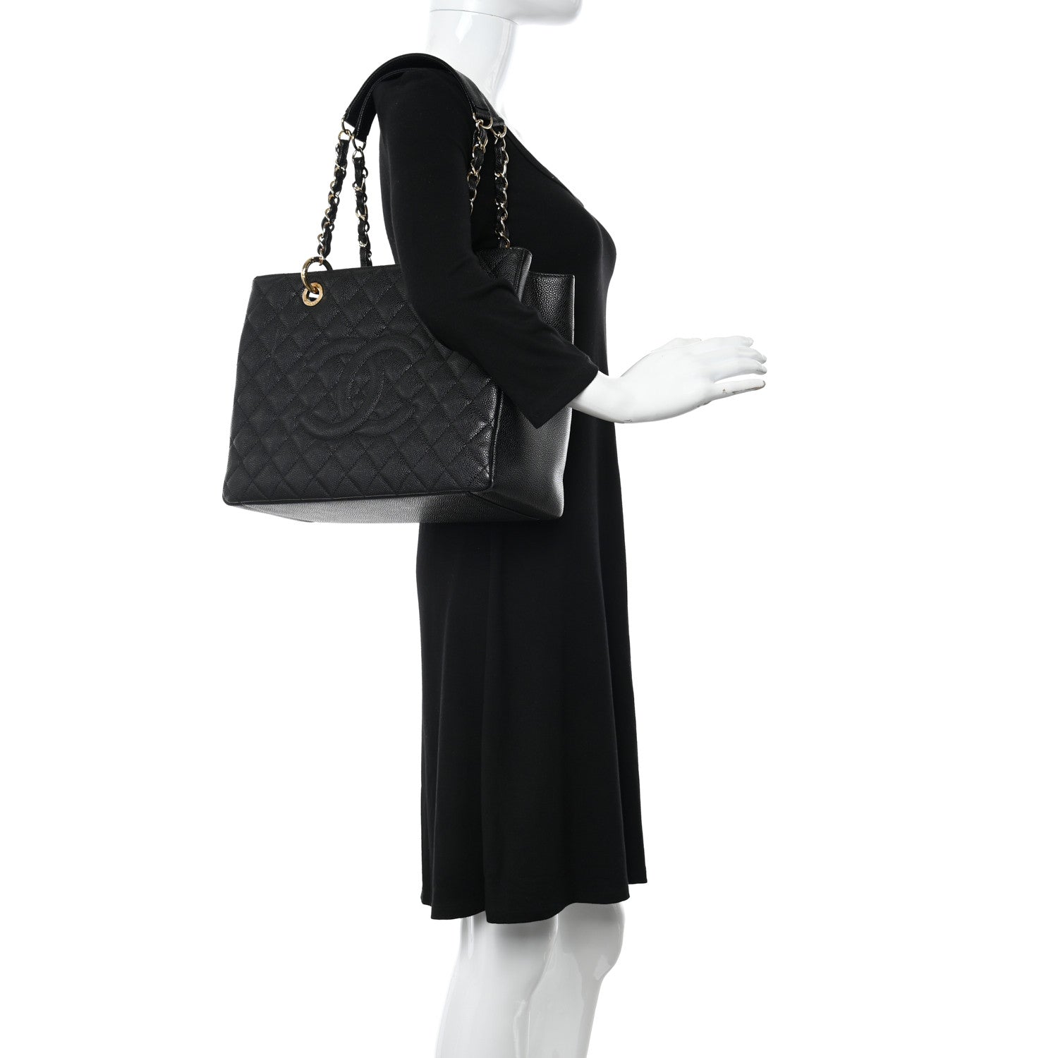 Chanel Caviar Quilted Grand Shopping Tote GST Black 2 of 15