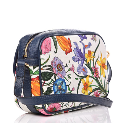 Gucci Canvas Flora Floral Shoulder Bag White Blue Agata Mulitcolor 3 of 10
