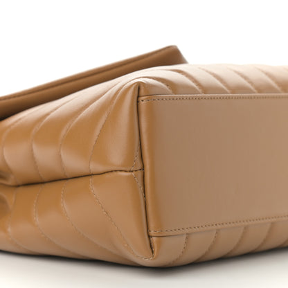 Saint Laurent Calfskin Y Quilted Monogram Small Loulou Chain Satchel Dark Natural 10 of 11