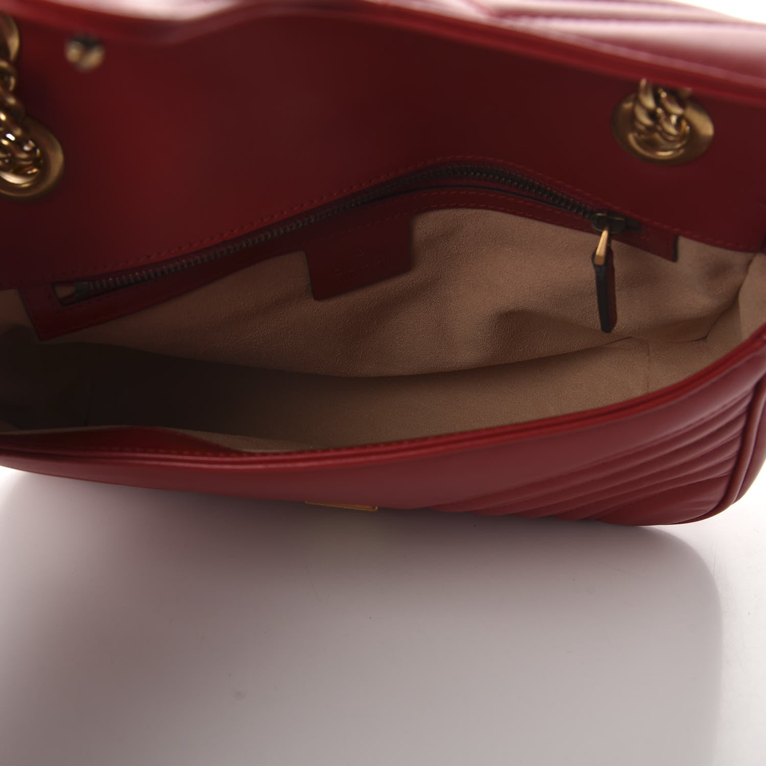 Gucci Calfskin Matelasse Small GG Marmont Shoulder Bag Hibiscus Red 5 of 10