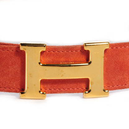 Hermes Veau Doblis Box Reversible Polished Constance 32mm H Belt 70 Rosy Gold 3 of 6