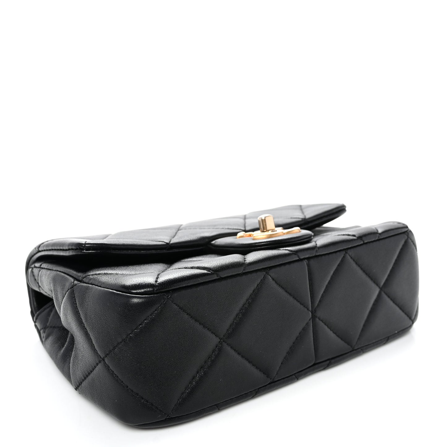 Lambskin Quilted Pearl Small Flap Black