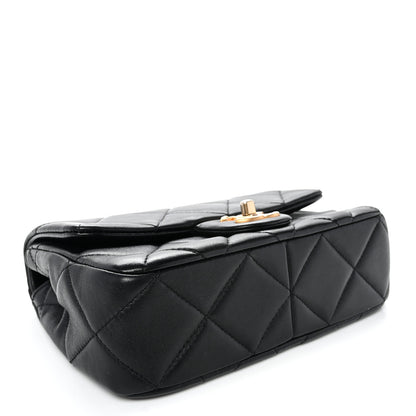 Chanel Lambskin Quilted Pearl Small Flap Black 4 of 10