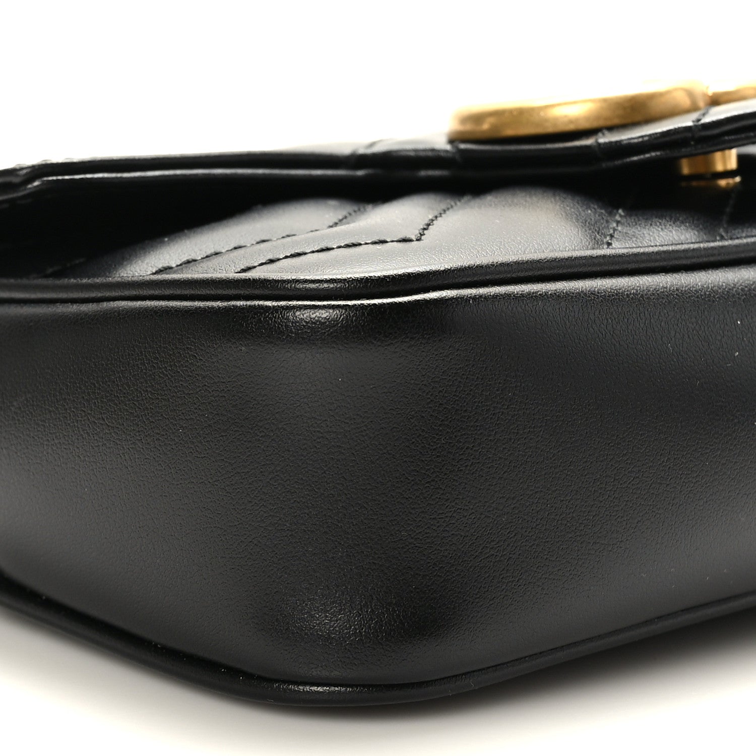 Gucci Calfskin Matelasse Super Mini GG Marmont Shoulder Bag Black 8 of 10