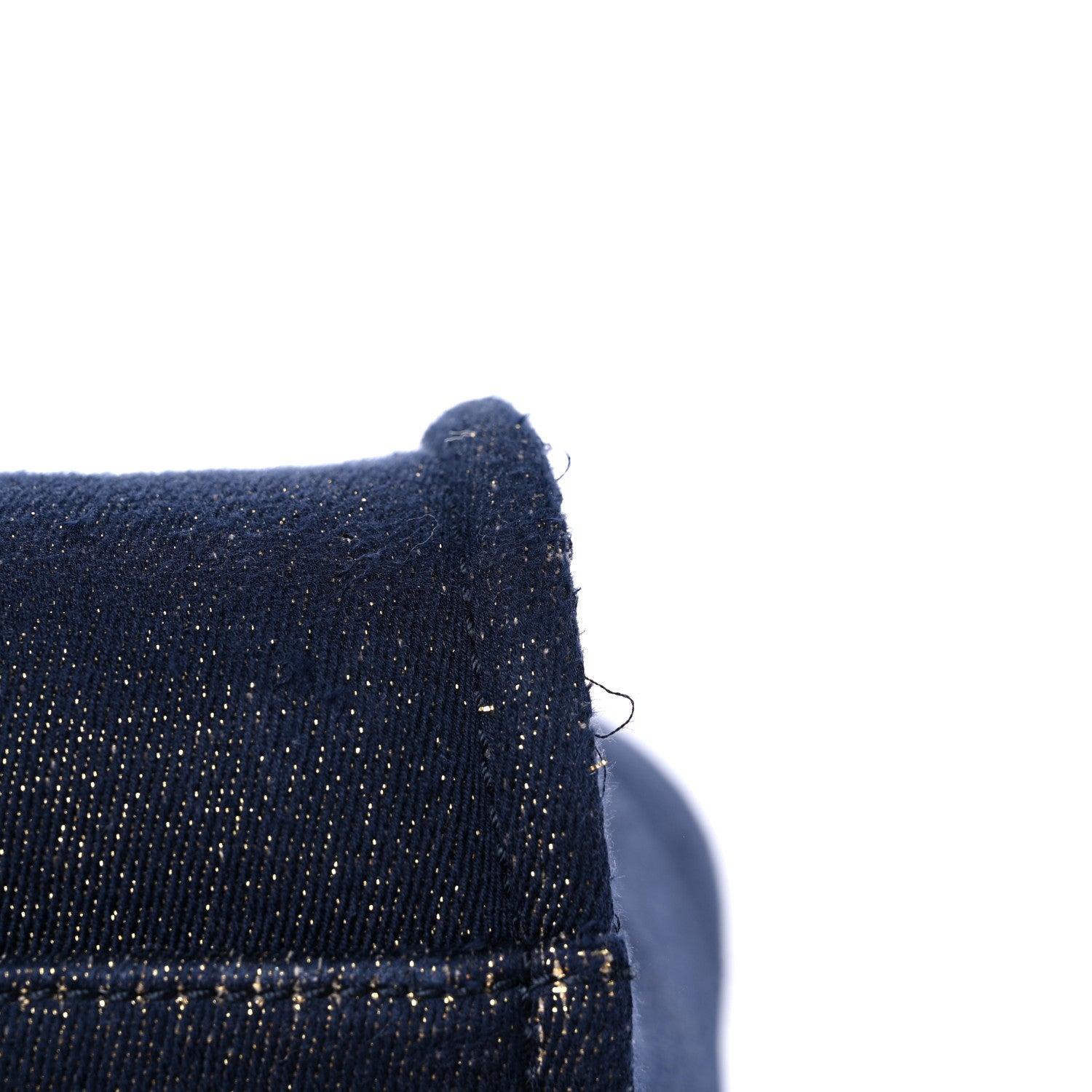 Chanel Lurex Canvas Medium Deauville Tote Navy Blue Gold 12 of 13