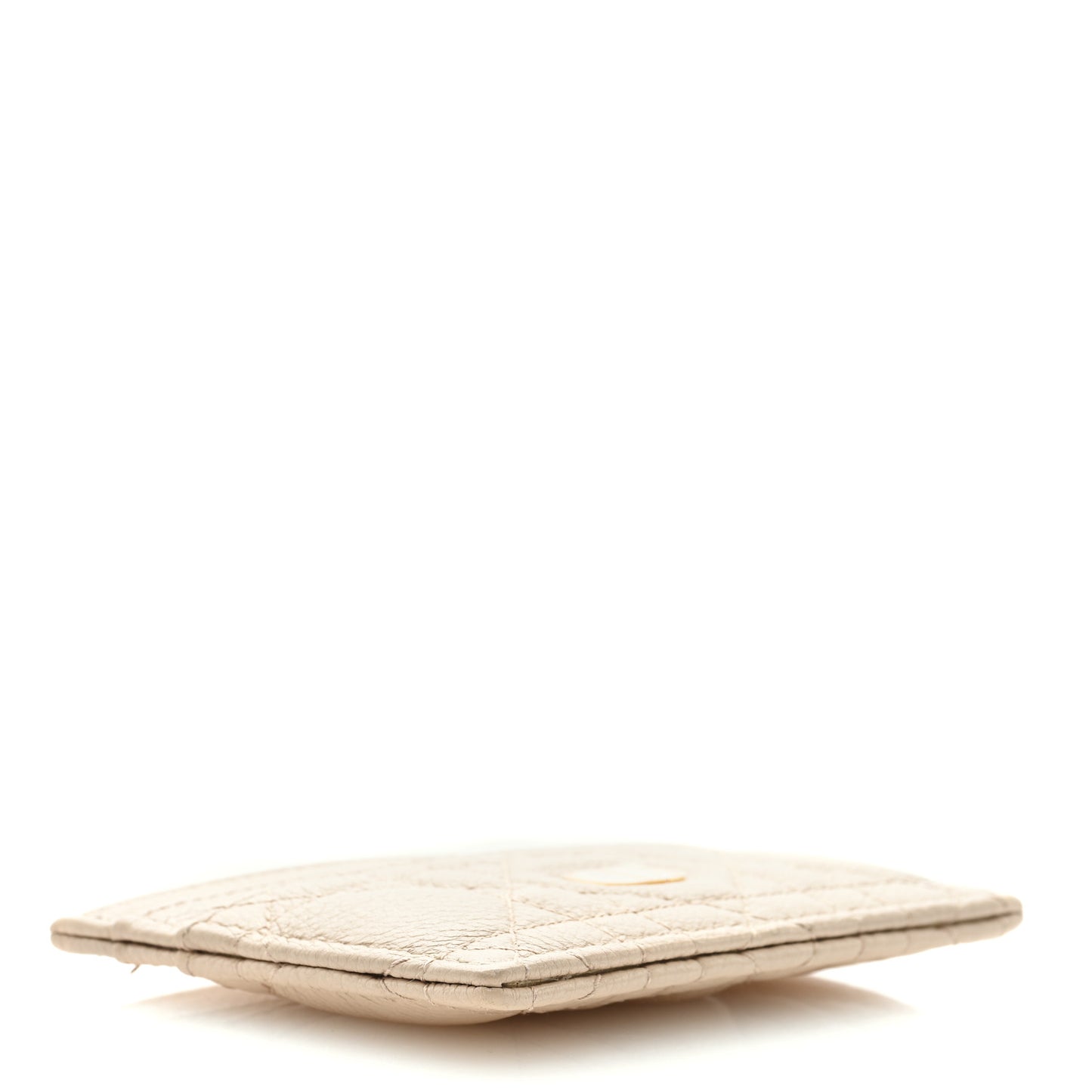 Supple Calfskin Cannage Caro Five-Slot Card Holder Beige Aesthetic