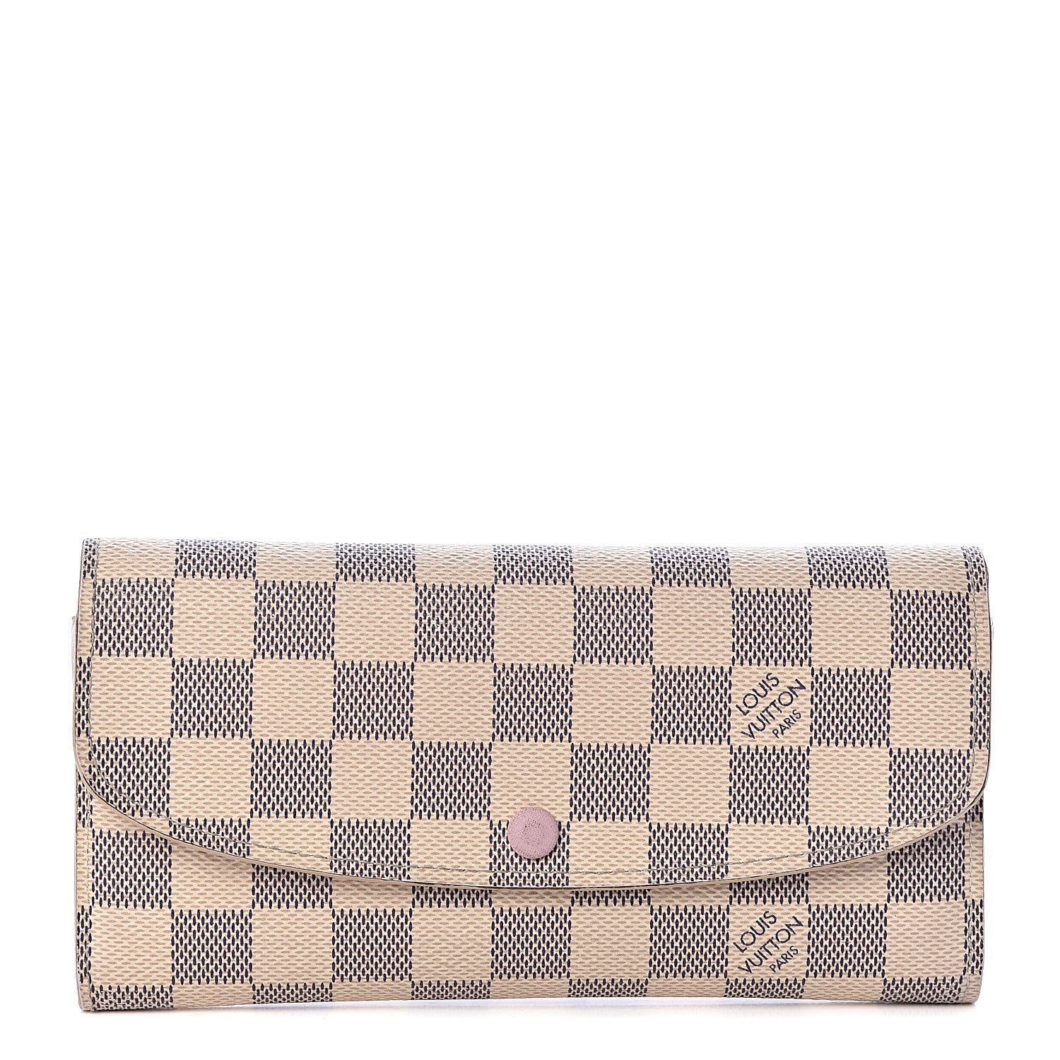 Louis Vuitton Damier Azur Emilie Wallet Rose Ballerine 1 of 7
