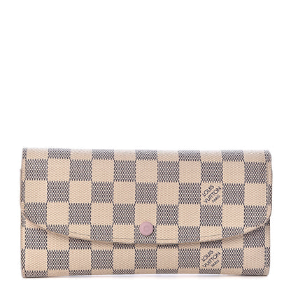 Louis Vuitton Damier Azur Emilie Wallet Rose Ballerine 1 of 7