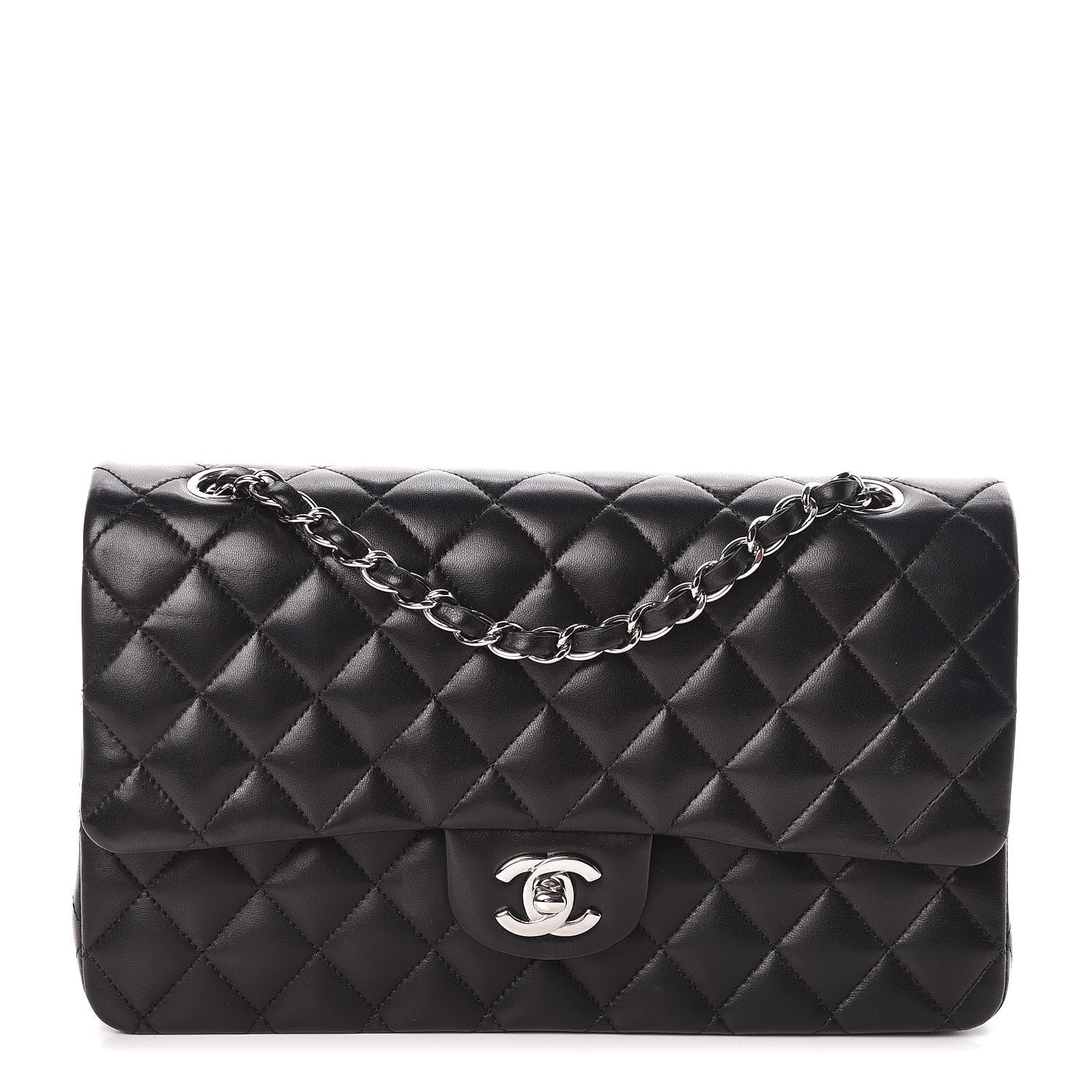 Chanel Lambskin Quilted Medium Double Flap Black 1 of 13
