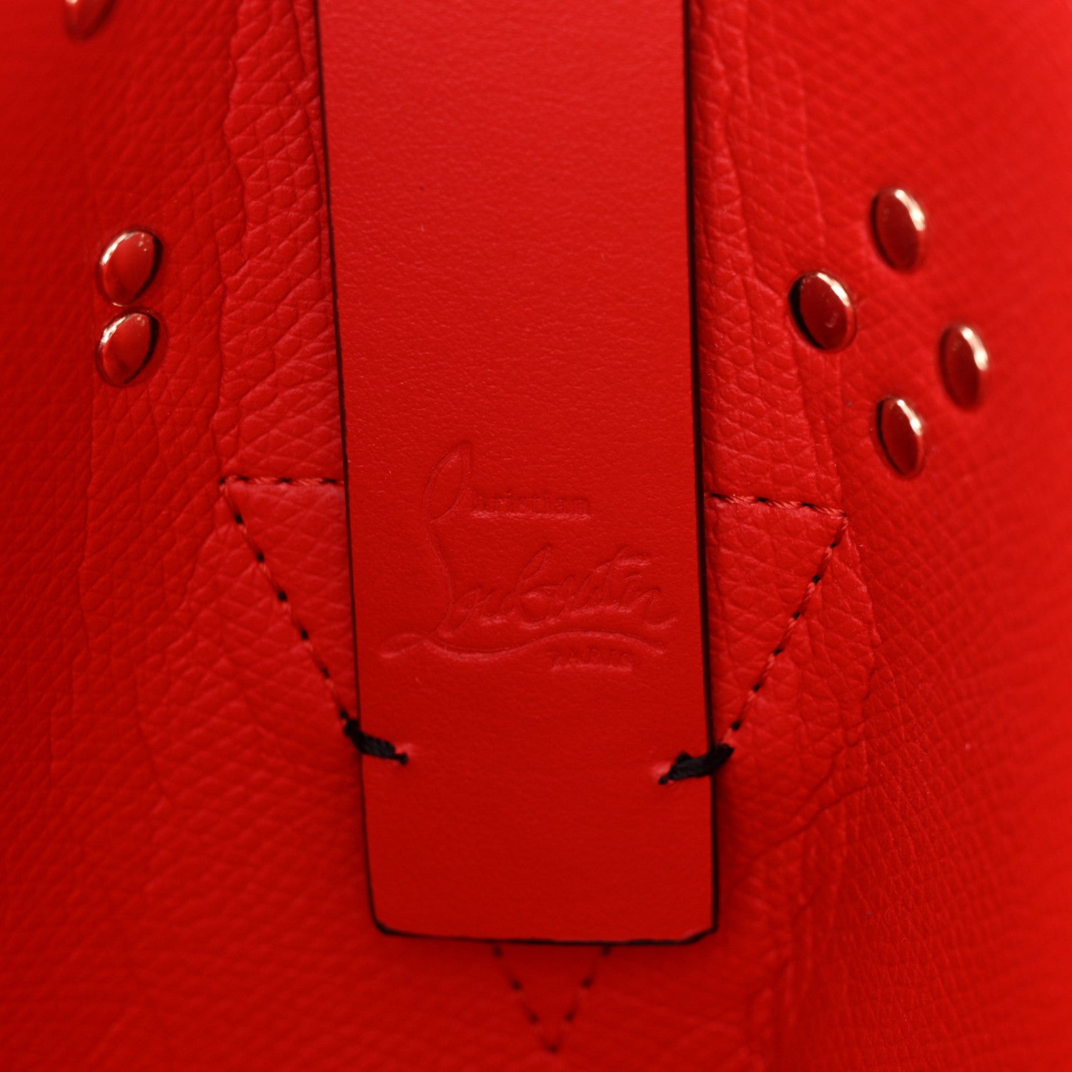 Christian Louboutin Crepe Satin Leopard Print Empire Spike Studded Mini Cabachic Bucket Bag Brown 6 of 10