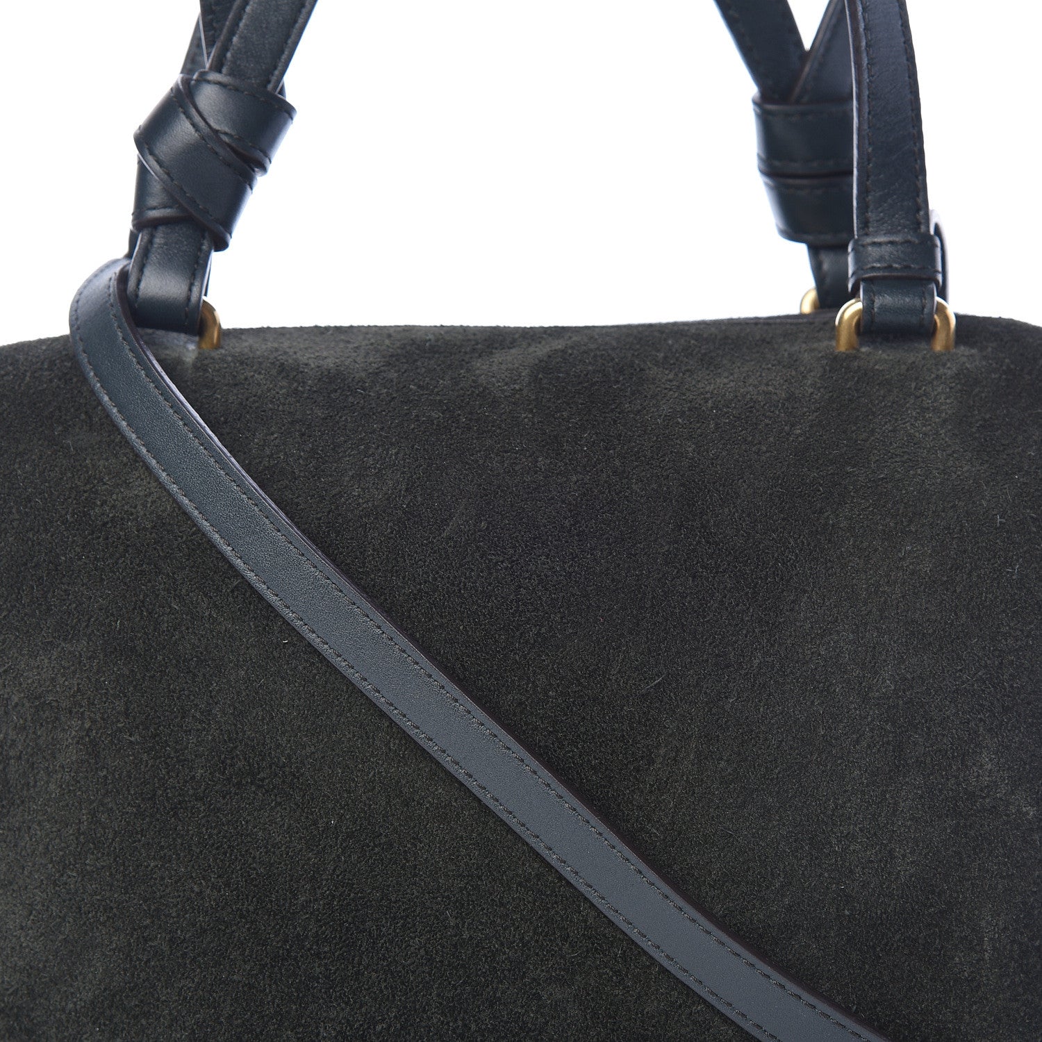 Celine Suede Small Soft Cube Satchel Forest 9 of 14