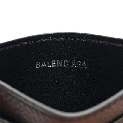 Balenciaga Grained Calfskin Logo Cash Rounded Card Holder Black White 6 of 7