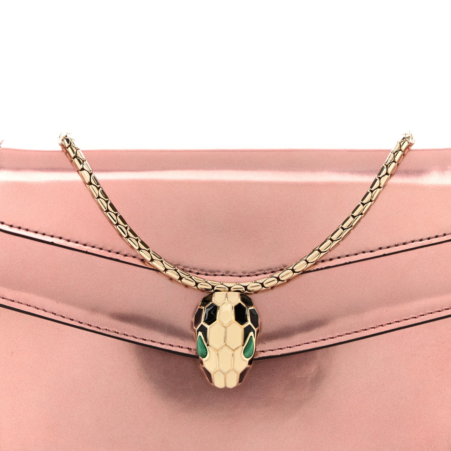 Bulgari Metallic Serpenti Forever Chain Wallet Rose Quartz 9 of 12