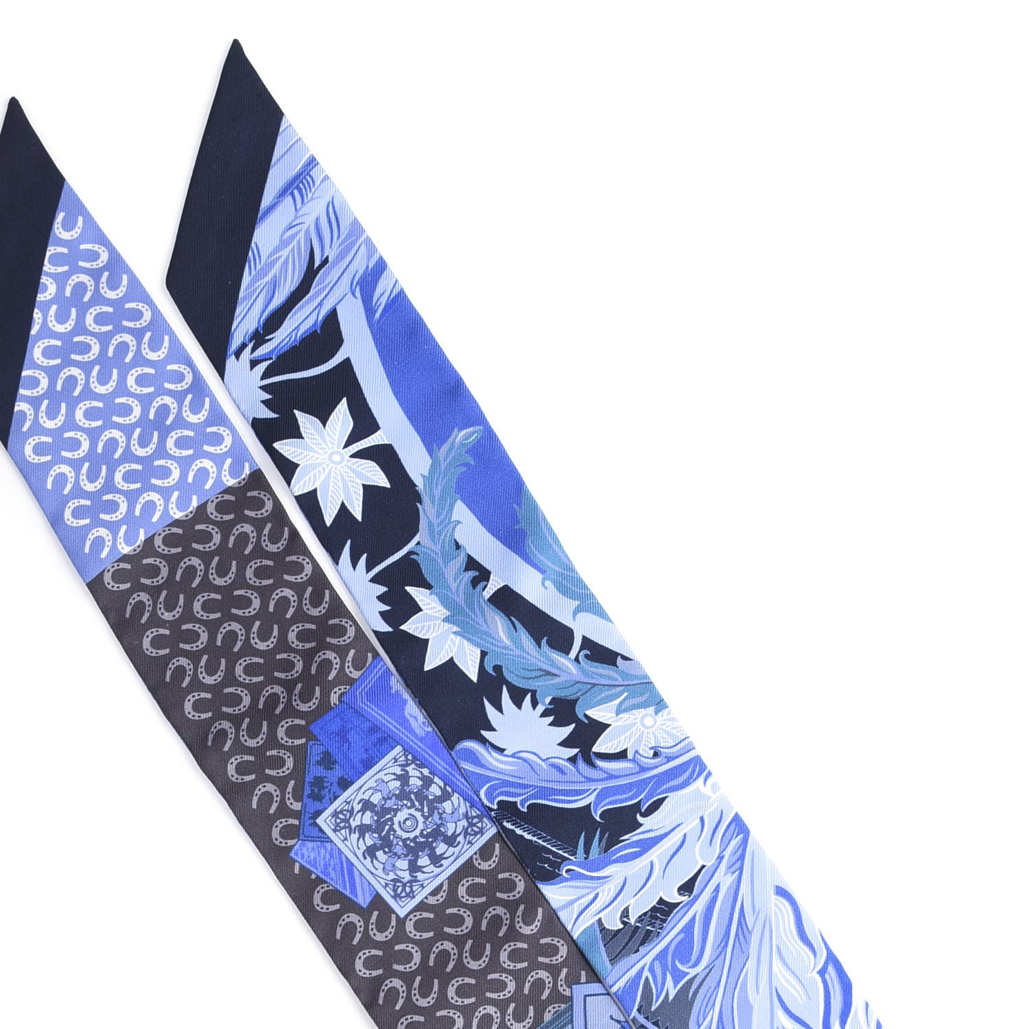 Hermes Silk Cheval Phoenix Twilly Marine Ciel Cobalt 2 of 4